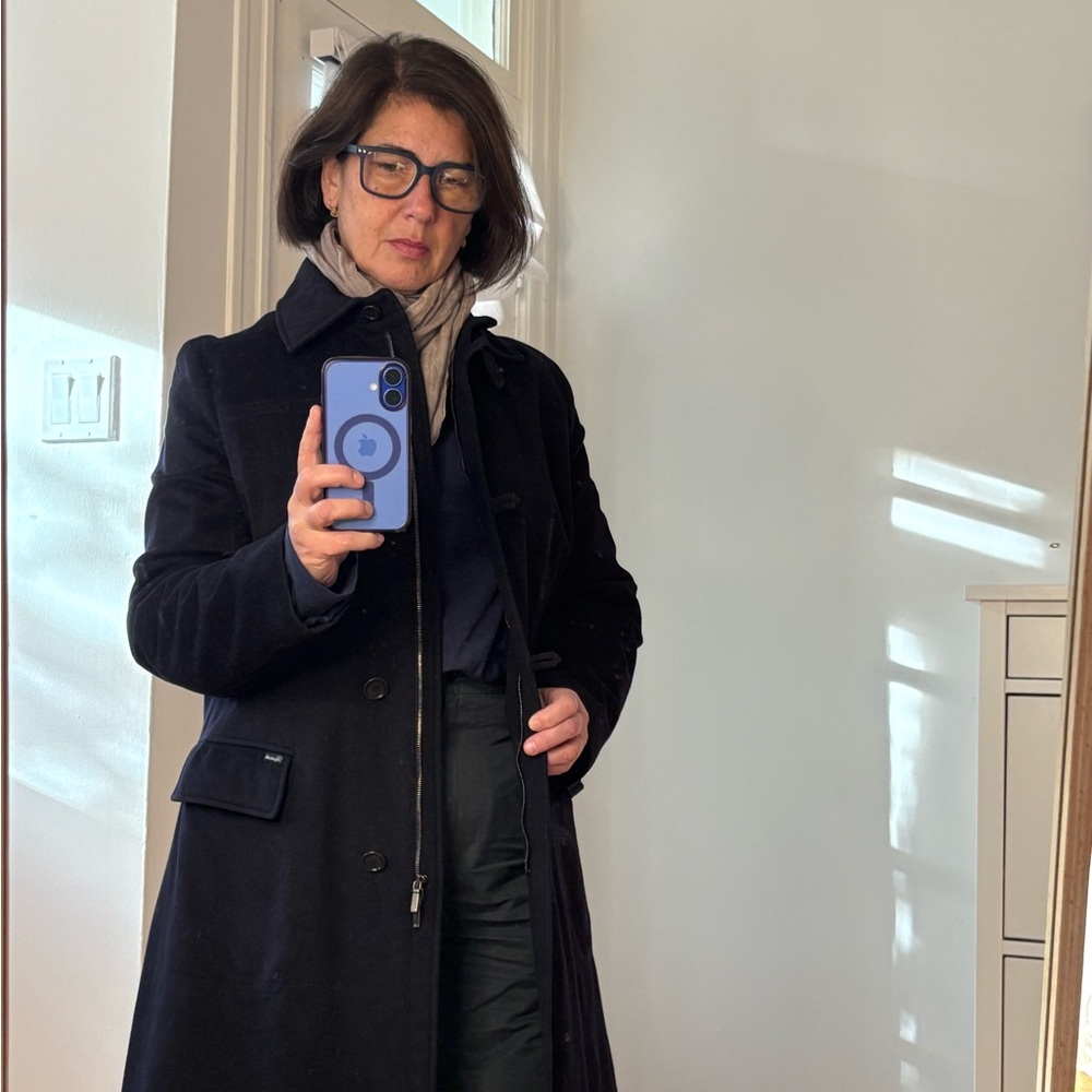 Loro Piana navy wool coat